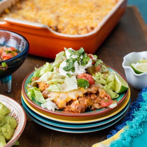 mexican chicken casserole on plate