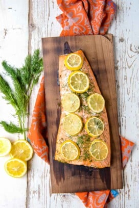 Cedar Plank Salmon with Lemon and Dill - (No Plank Soaking)