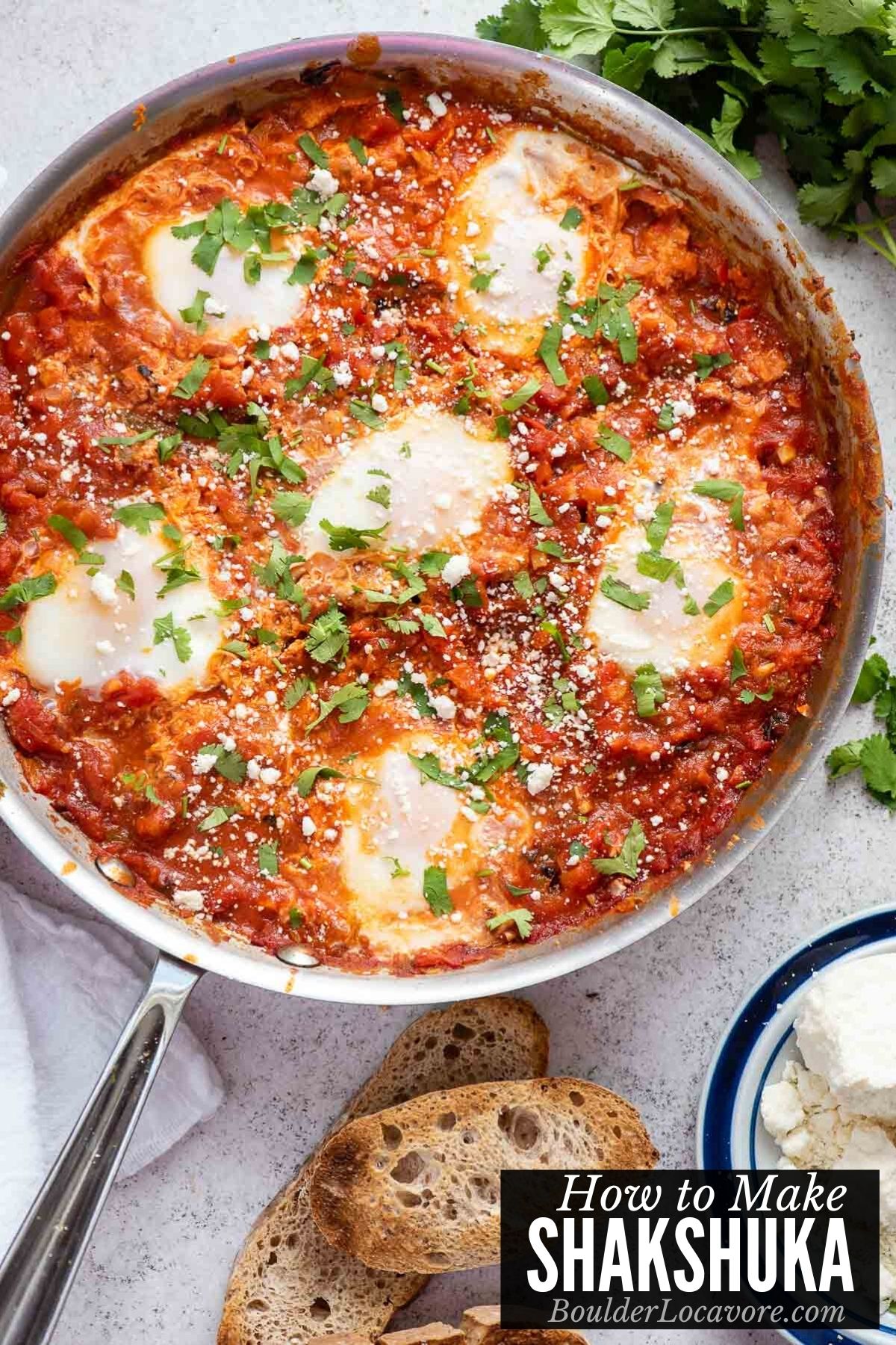 shakshuka in a skillet - titled image