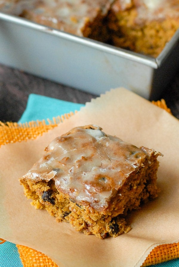 orange-glazed pumpkin bar