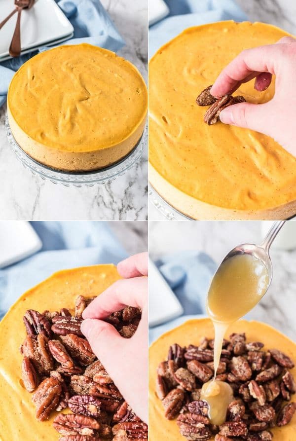 adding toppings to instant pot pumpkin cheesecake