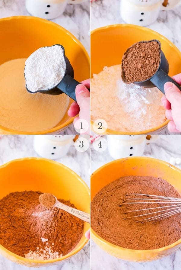 hot chocolate mix recipe steps collage