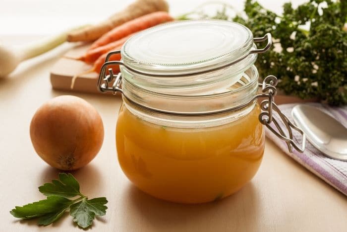 turkey stock in jar