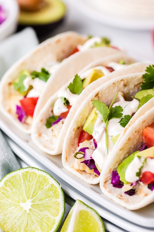 Plate of fish tacos