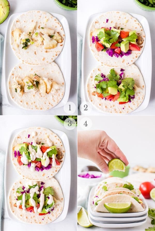 assembling fish tacos steps photos