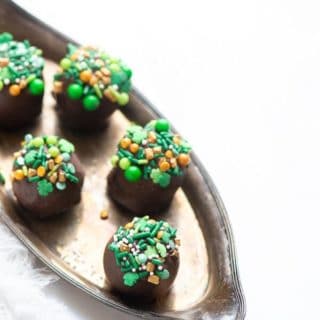 chocolate truffles with St. Patrick's day sprinkles