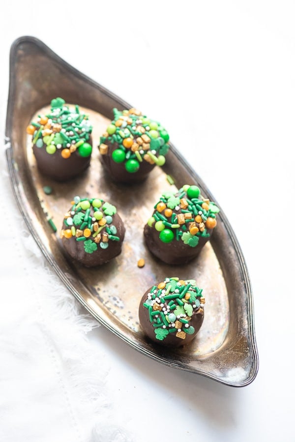 close up of St. Patrick's Day truffles