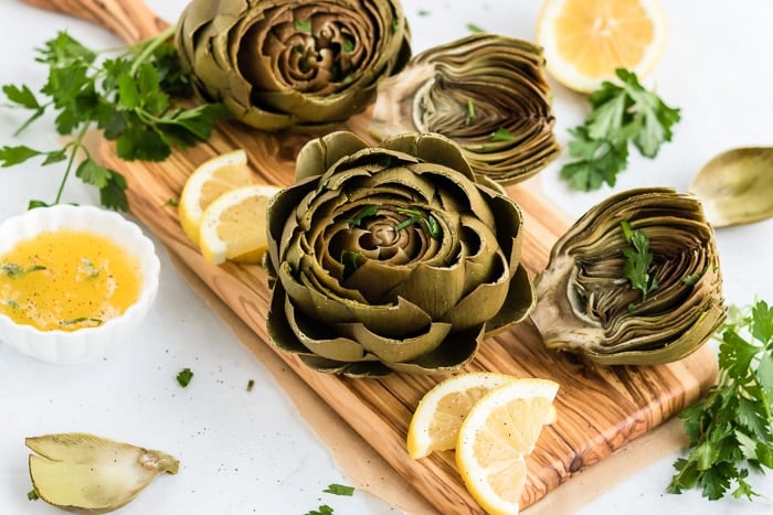 herb butter with artichokes