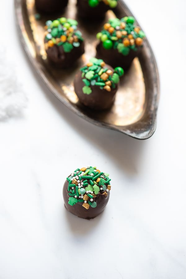 irish cream chocolate truffles for St. Patrick's Day