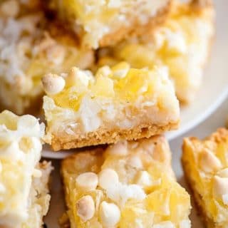 Magic Bars with pineapple and coconut title image