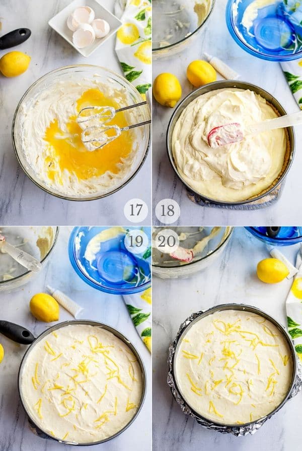 Recipe steps for making Lemon Cheesecake - 17-20