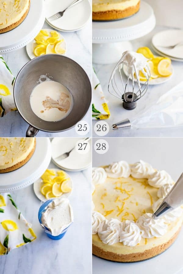 Recipe steps for making Lemon Cheesecake - 25-28