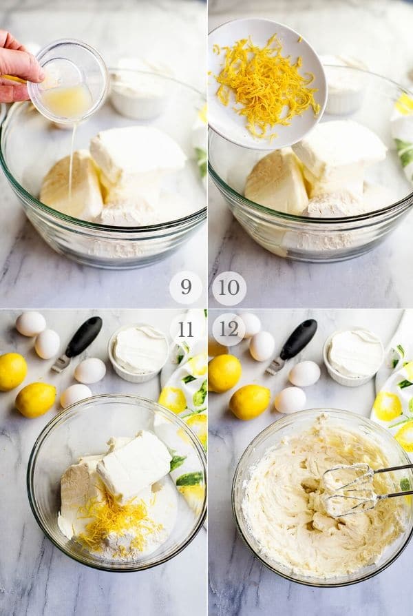 Recipe steps for making Lemon Cheesecake - 9-12