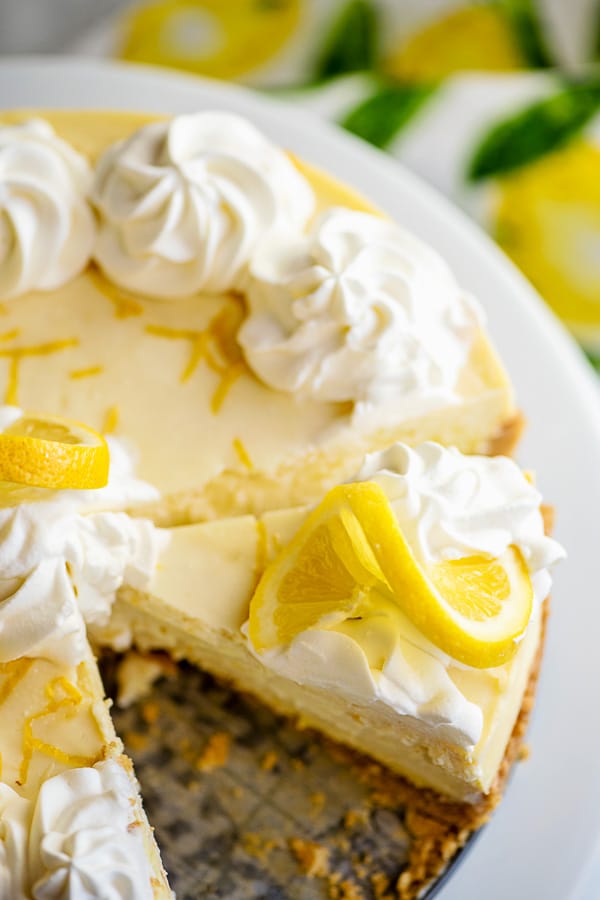 slices of lemon cheesecake 