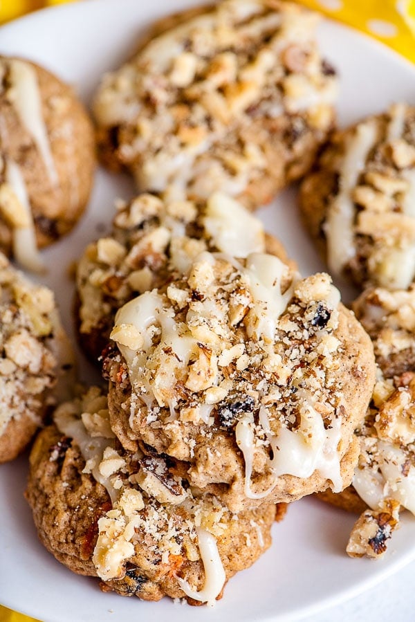 Carrot Cake Cookies close up stack 