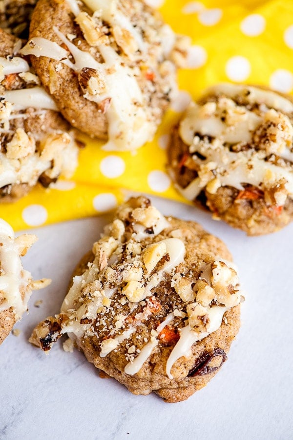 Carrot Cake Cookies with cream cheese frosting