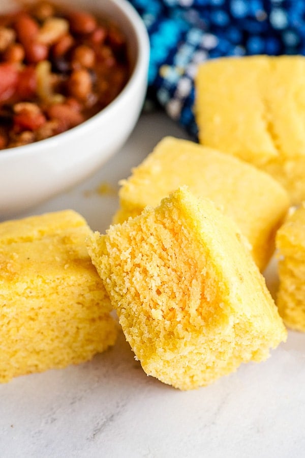 homemade cornbread squares