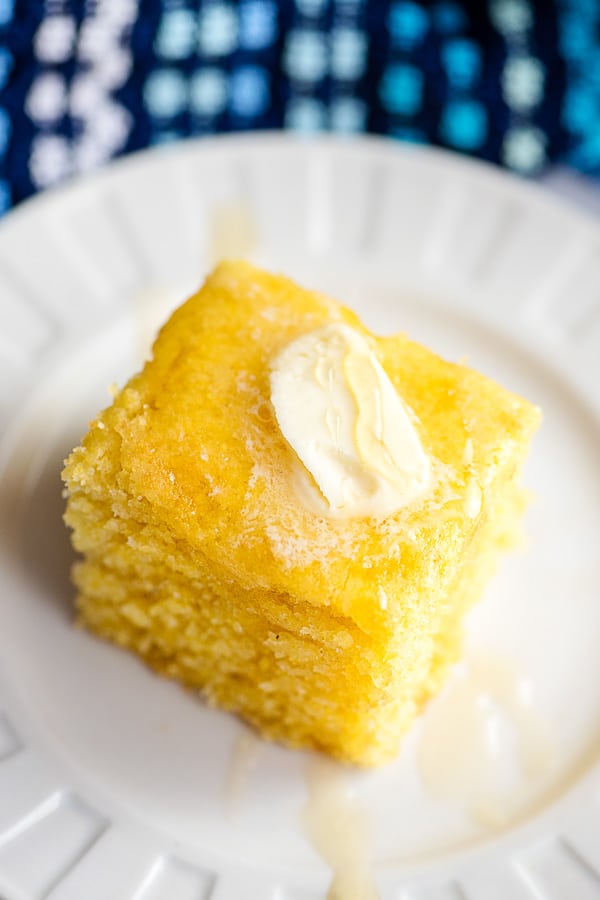 homemade cornbread with honey and butter 