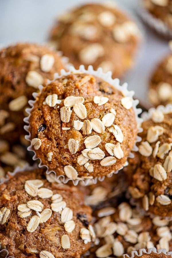 morning glory muffins close up batch