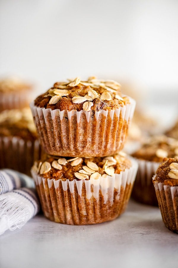 morning glory muffins stacked