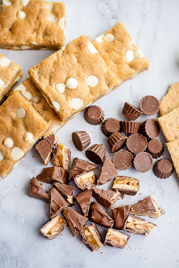 Blondies with optional candy bar Mix Ins