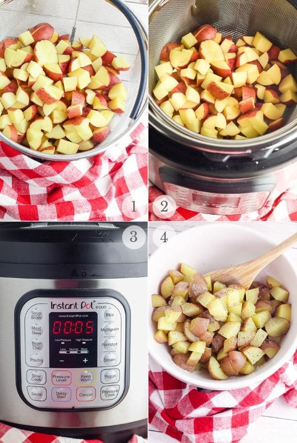 Instant Pot Potato Salad recipe steps photos 1-4