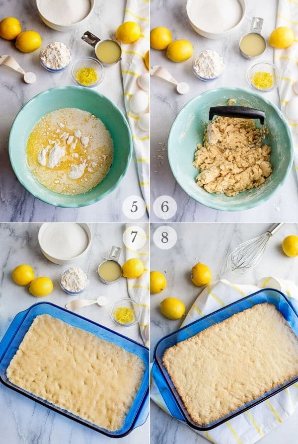 Lemon Bars recipe steps - photos 5-8