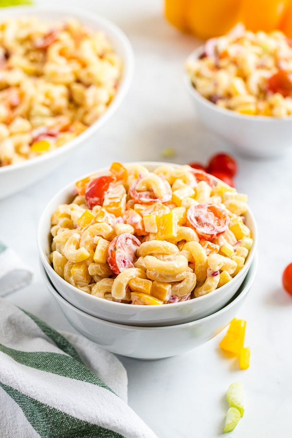 Macaroni Salad in bowls