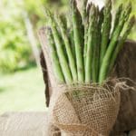 asparagus stalks in burlap title image
