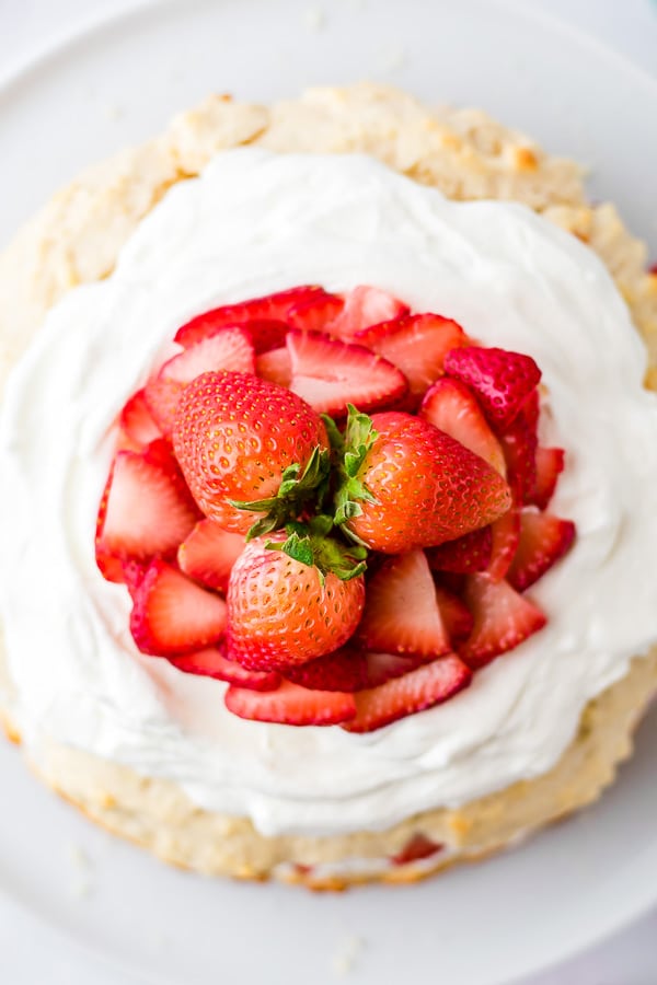 strawberries on top of strawberry shortcake 