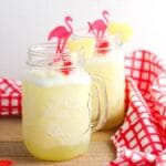 Frozen Lemonade in a glass mugs with recipe title