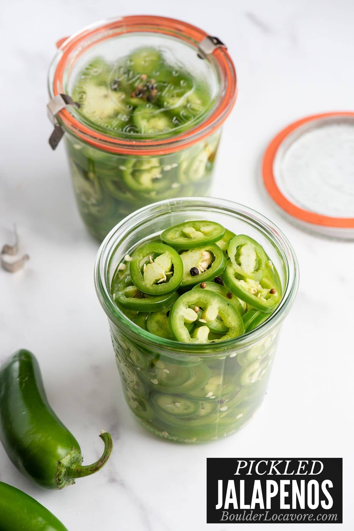 Pickled Jalapenos in a glass jar