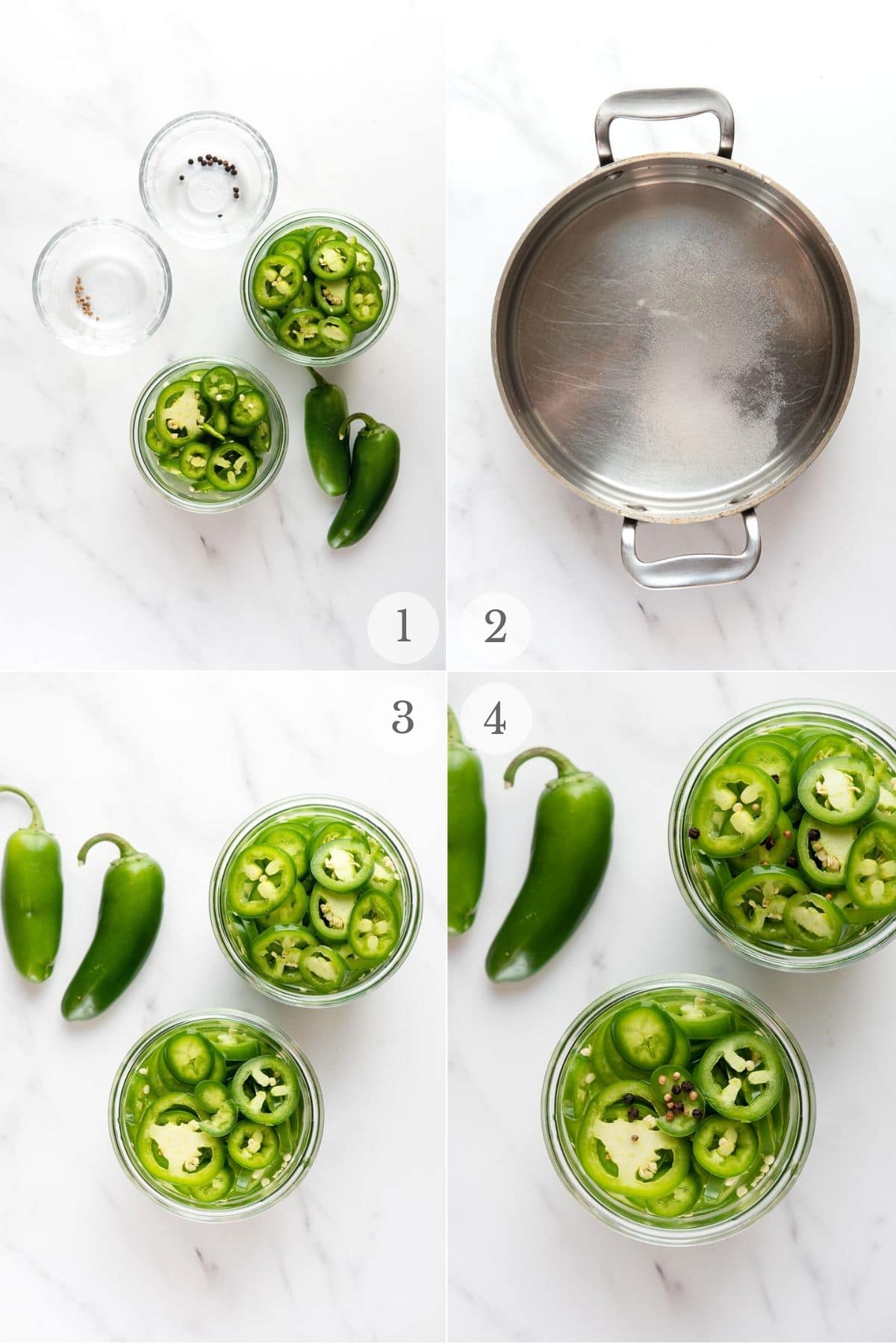 pickled jalapenos recipe steps collage