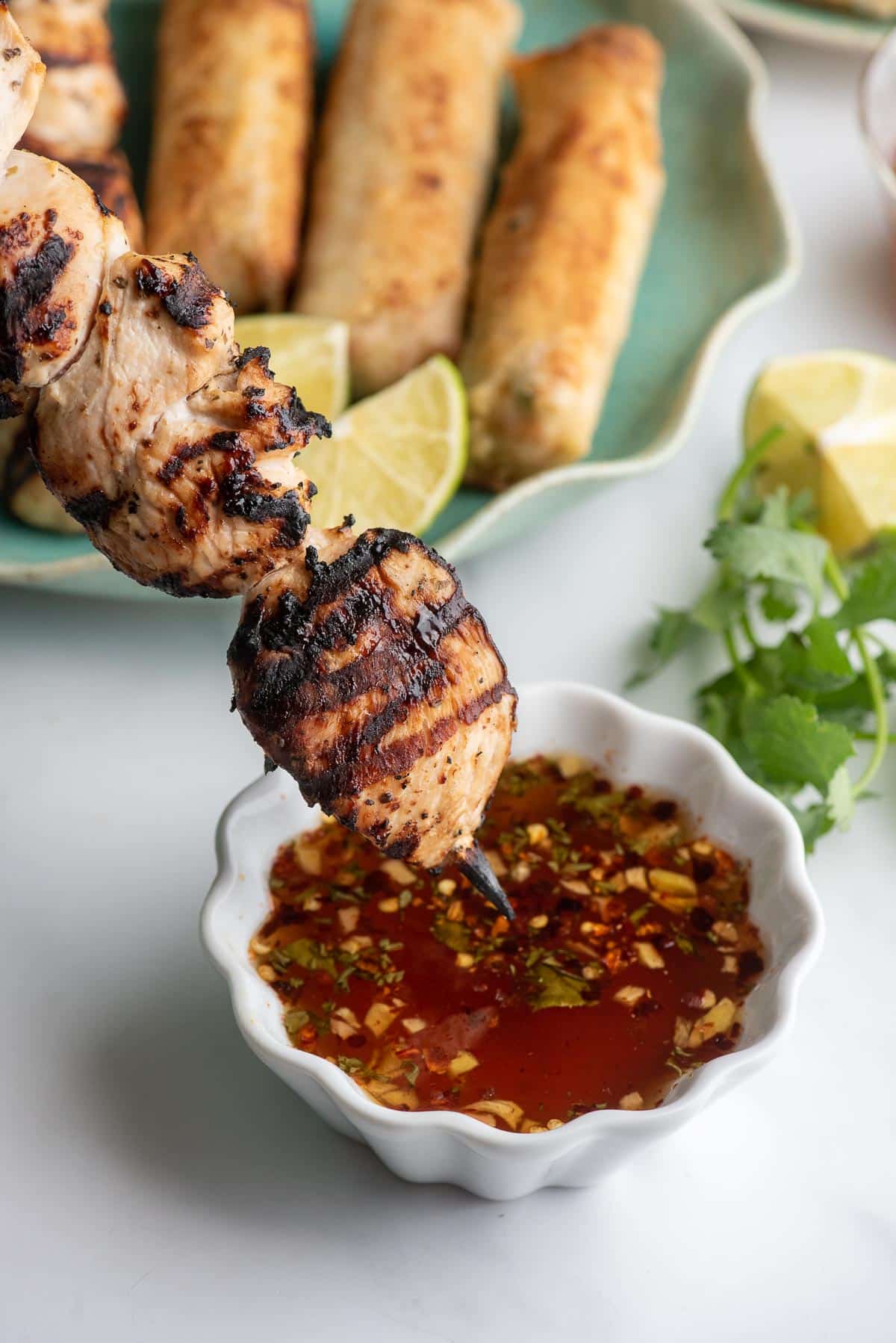 chicken skewers dipping