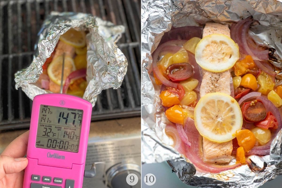 grilled salmon in foil recipe step 9-10