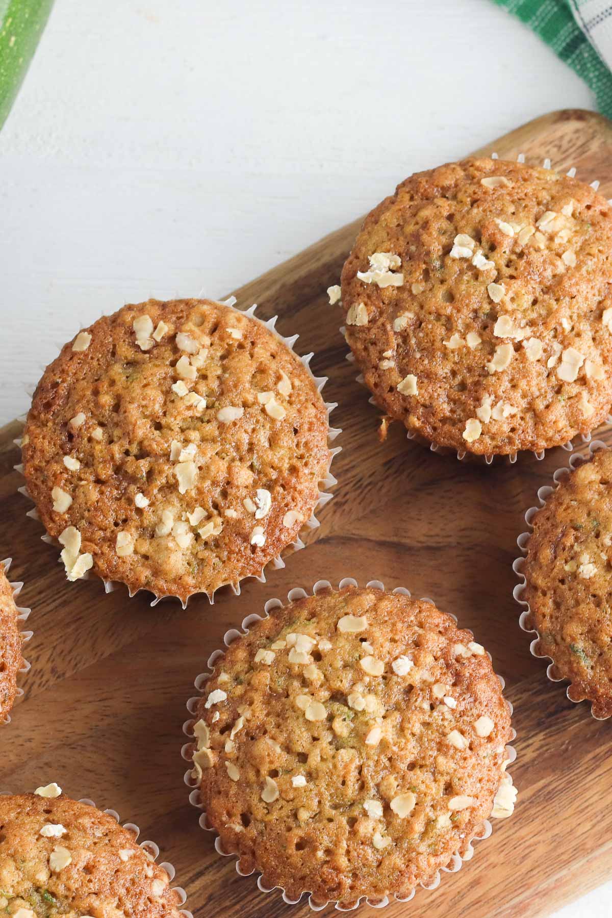 zucchini muffins from overhead 