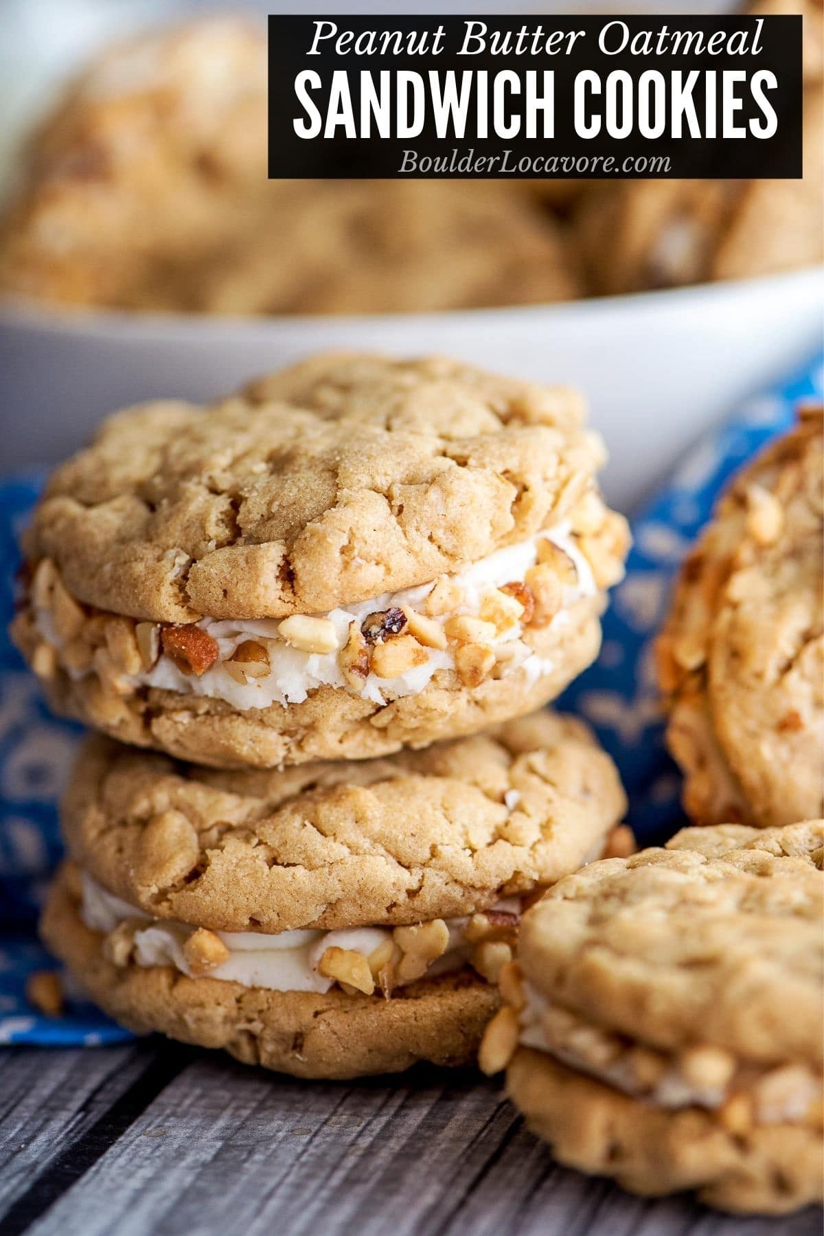 Peanut Butter Oatmeal Cookies recipe (& Sandwich Cookie option)