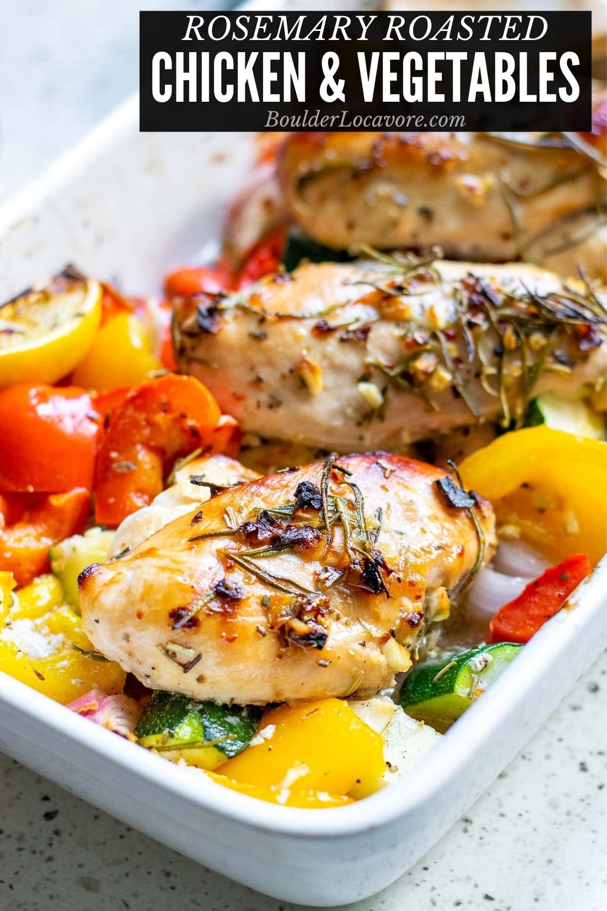 Roasted chicken breasts with vegetables title image