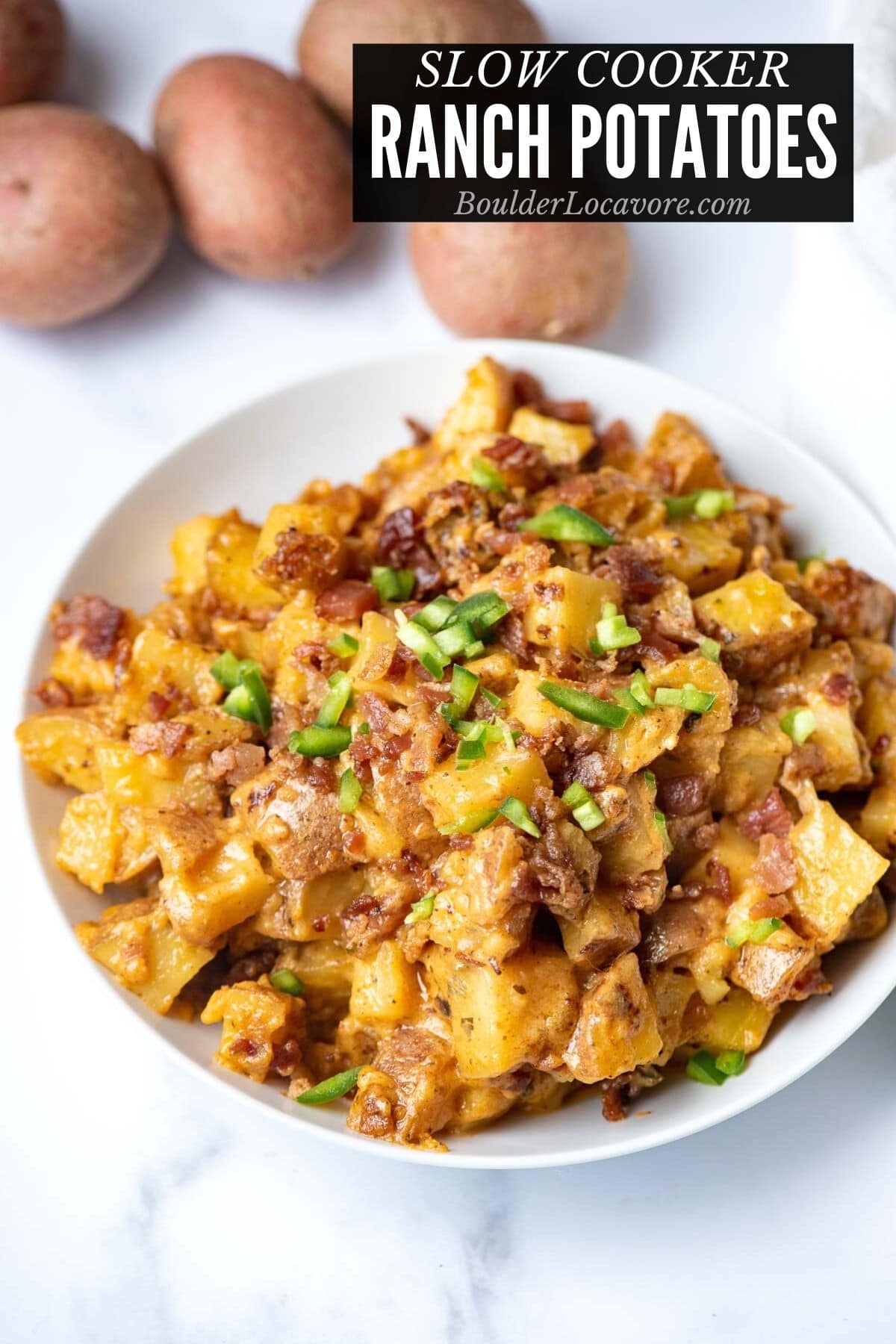 Slow Cooker Cheesy Bacon Ranch Potatoes - Damn Delicious