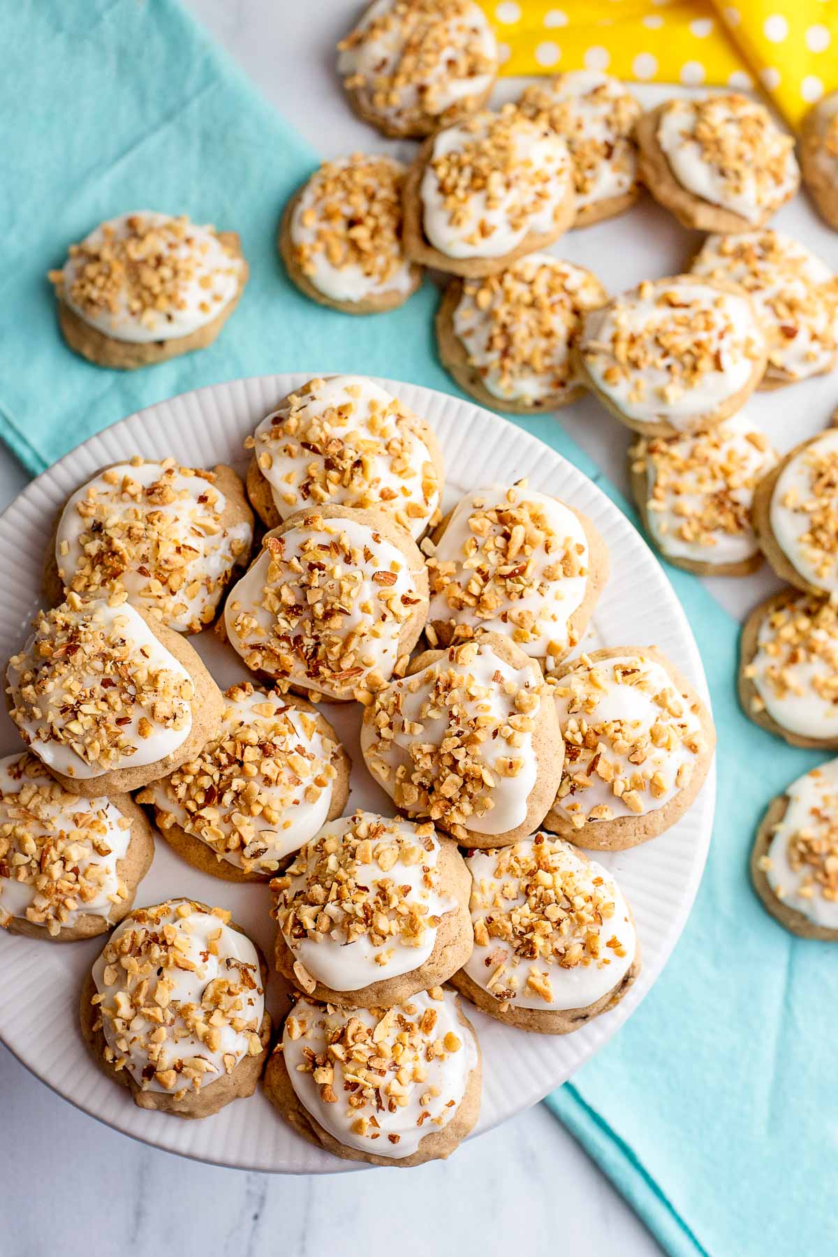 banana bread cookies multiple on plate