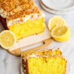 lemon coconut loaf cake title image