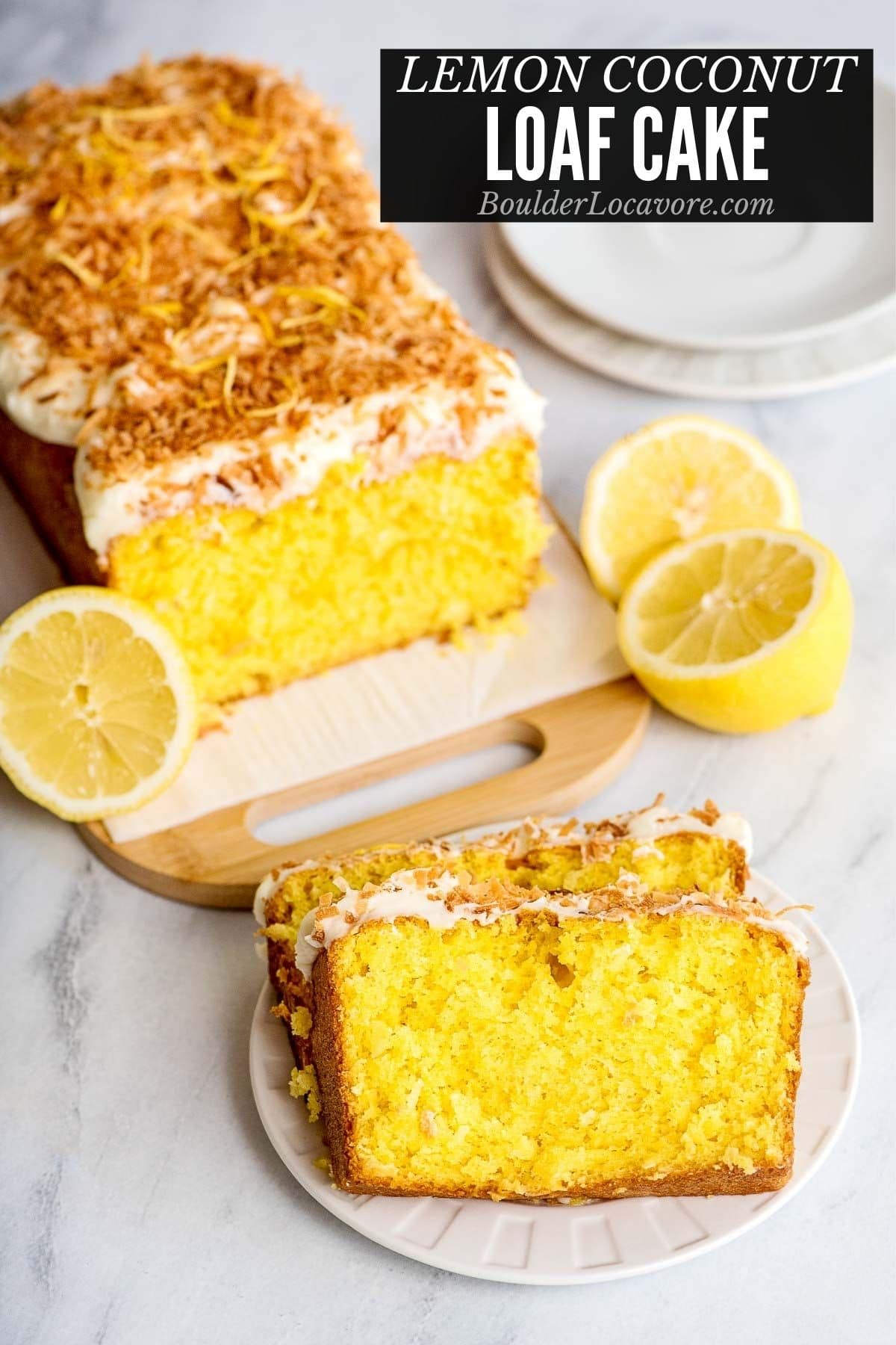 lemon coconut loaf cake title image