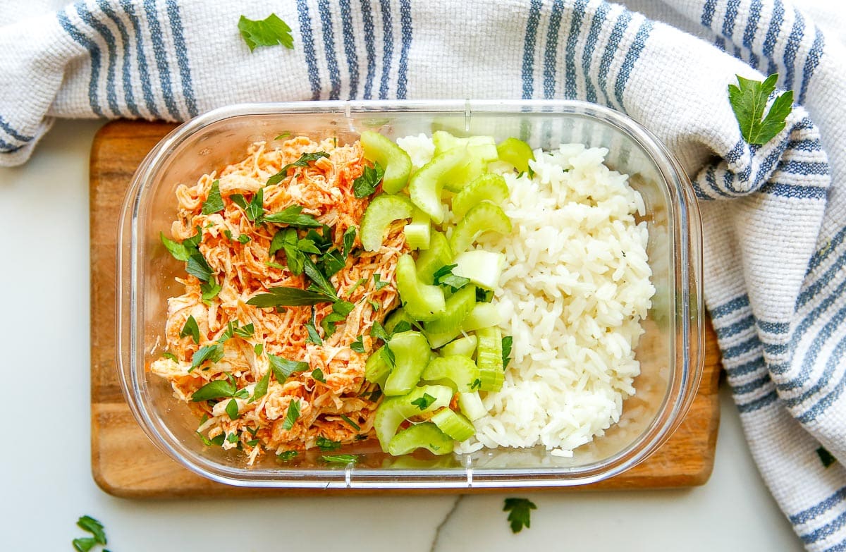 shredded buffalo chicken meal prep