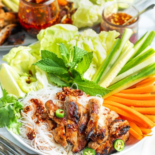 Vietnamese Noodle Bowl with Lemongrass Chicken - Boulder Locavore®