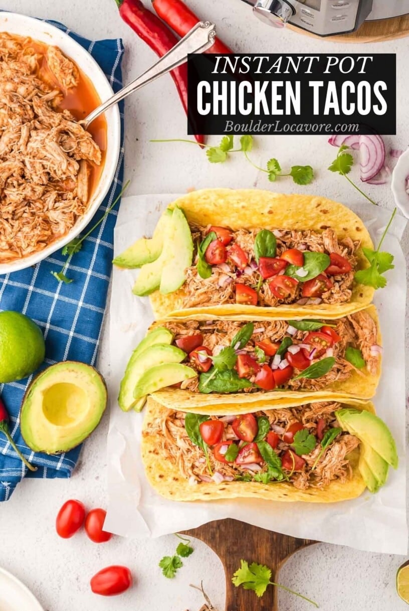 Instant Pot Chicken Tacos title