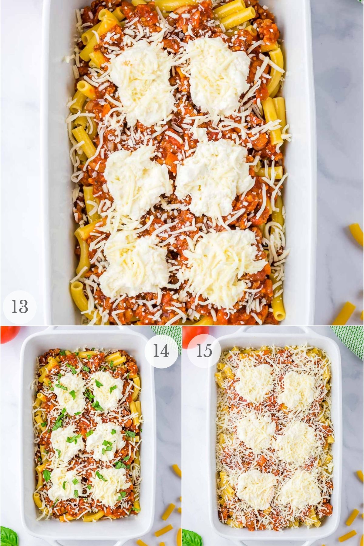 baked ziti recipe steps 13-15