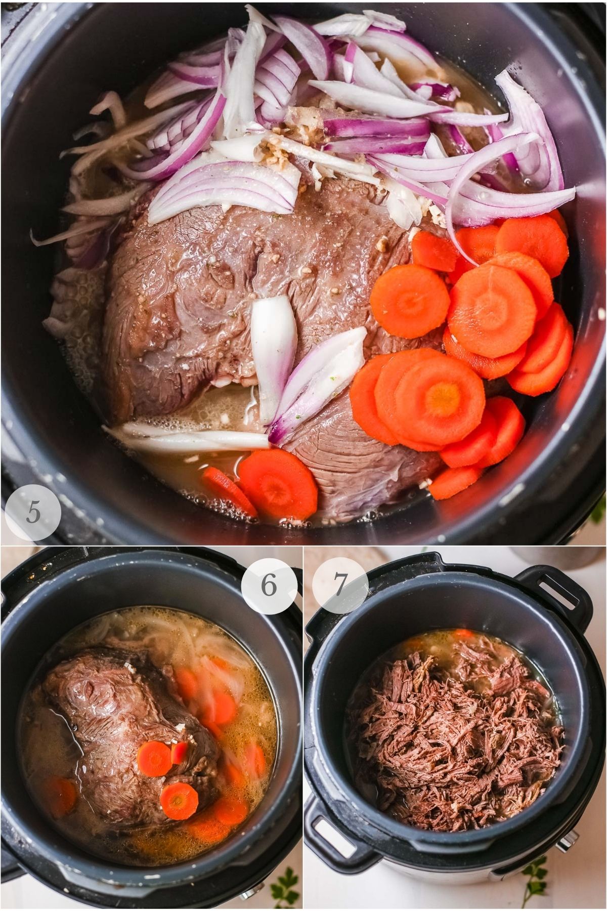 instant pot barbacoa recipe steps 5-7