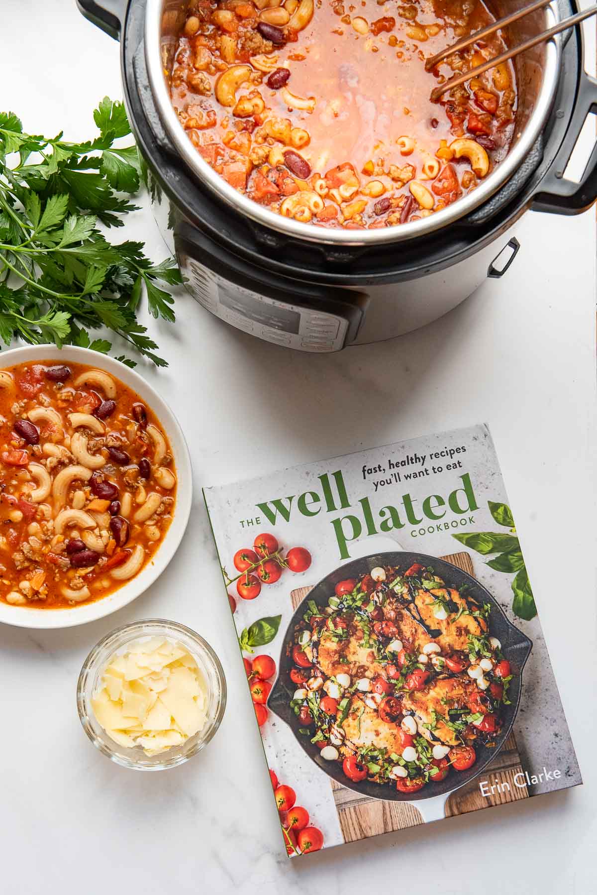 pasta e fagioli with cookbook