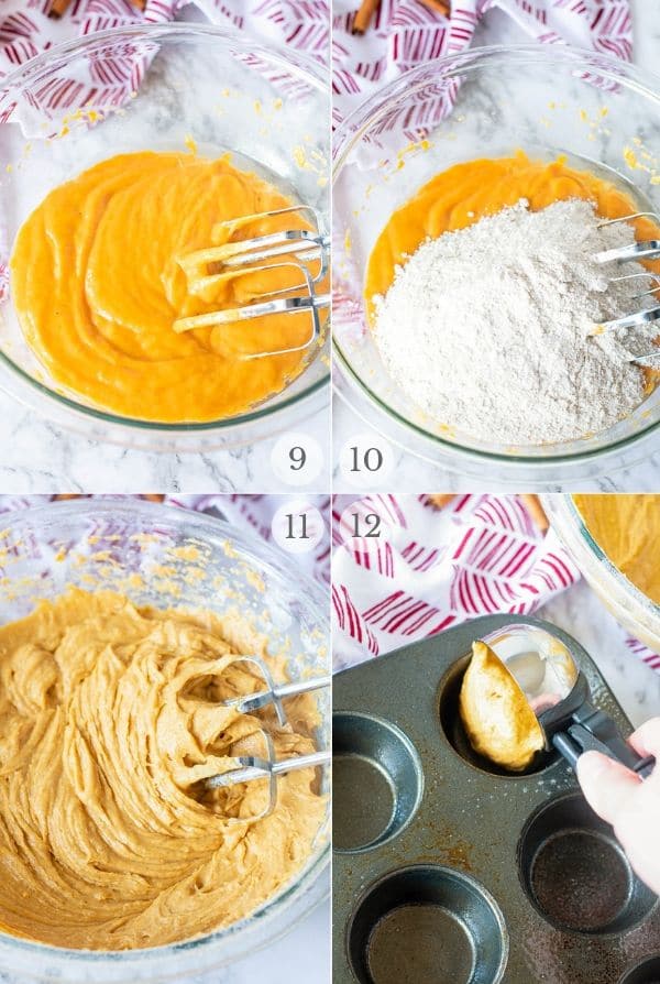 pumpkin cream cheese muffin recipe steps photo collage 3a
