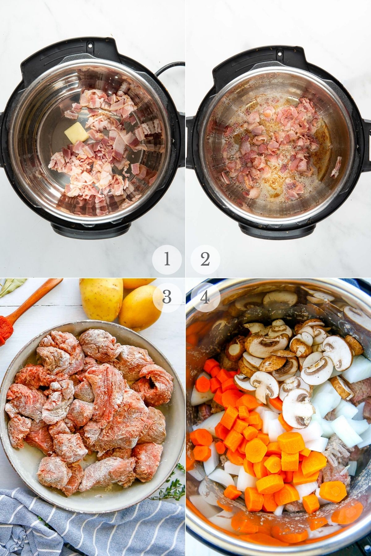 BEEF BOURGUIGNON RECIPE STEPS 1-4